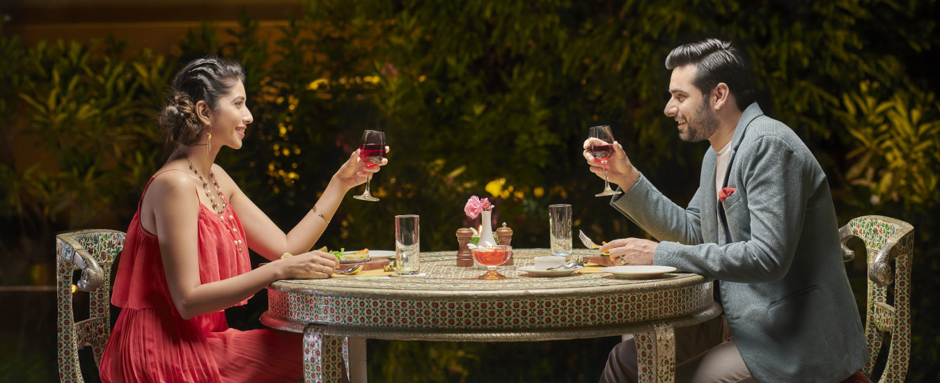 Candlelight dinner in lawn